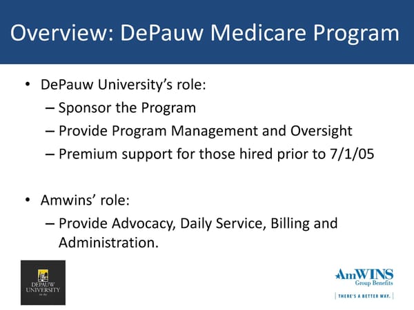 DePauw University Medical & Rx Benefits Program for Medicare Retirees - Page 5