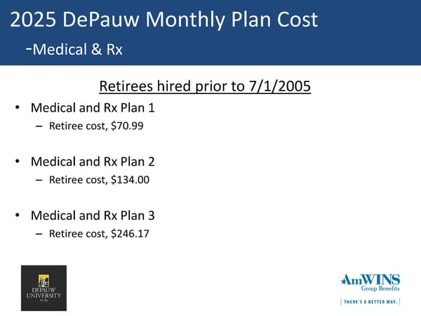 DePauw University Medical & Rx Benefits Program for Medicare Retirees - Page 27