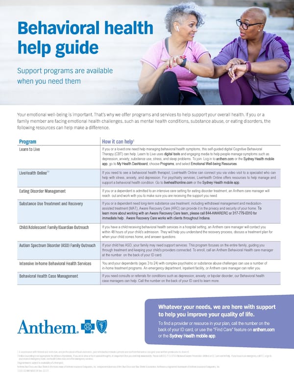 Behavioral Health Help Guide - Page 1