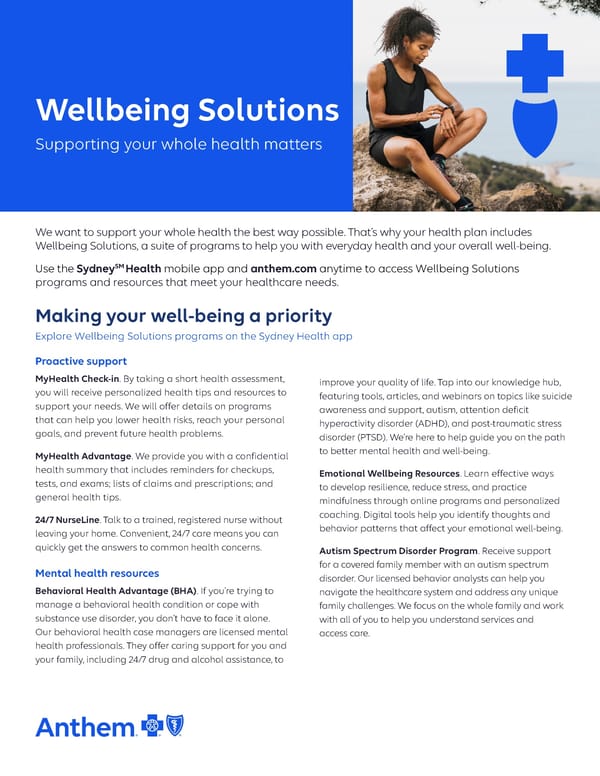 Wellbeing Solutions: Supporting Your Whole Health Matters - Page 1