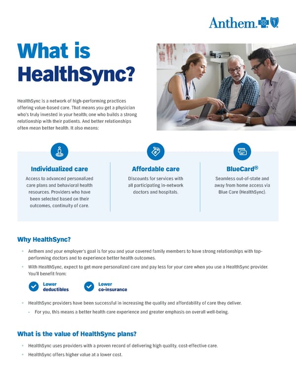 Understanding HealthSync: A Guide to Value-Based Health Care - Page 1
