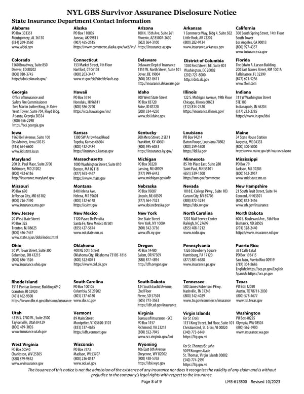 Group/Association - Proof of Loss: Life Insurance Accidental Death Insurance - Page 8
