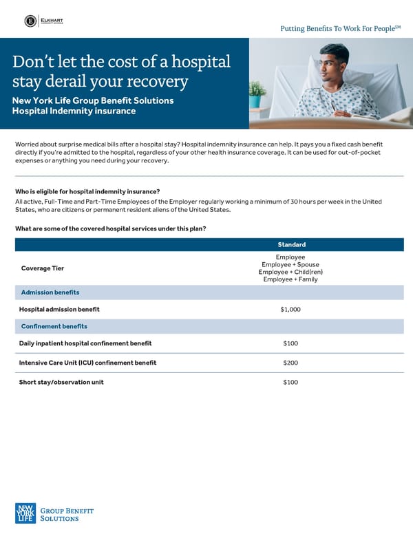 Hospital Indemnity Insurance Benefits Overview - Page 1