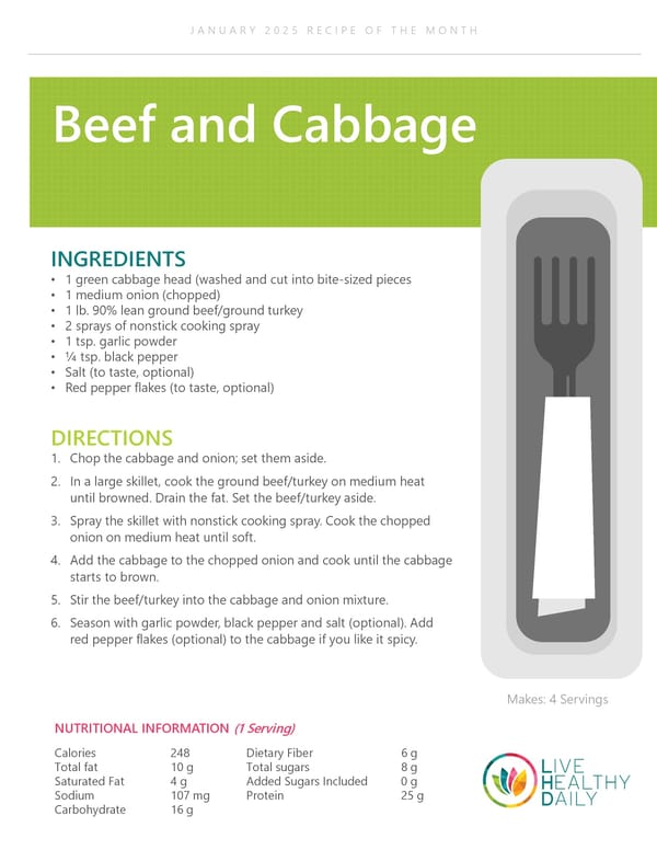 Beef and Cabbage Recipe - Page 1