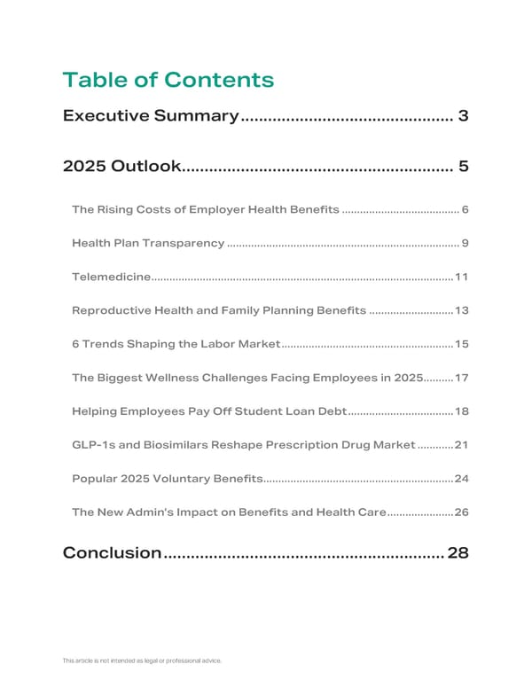 2025 Employee Benefits Market Outlook - Page 2