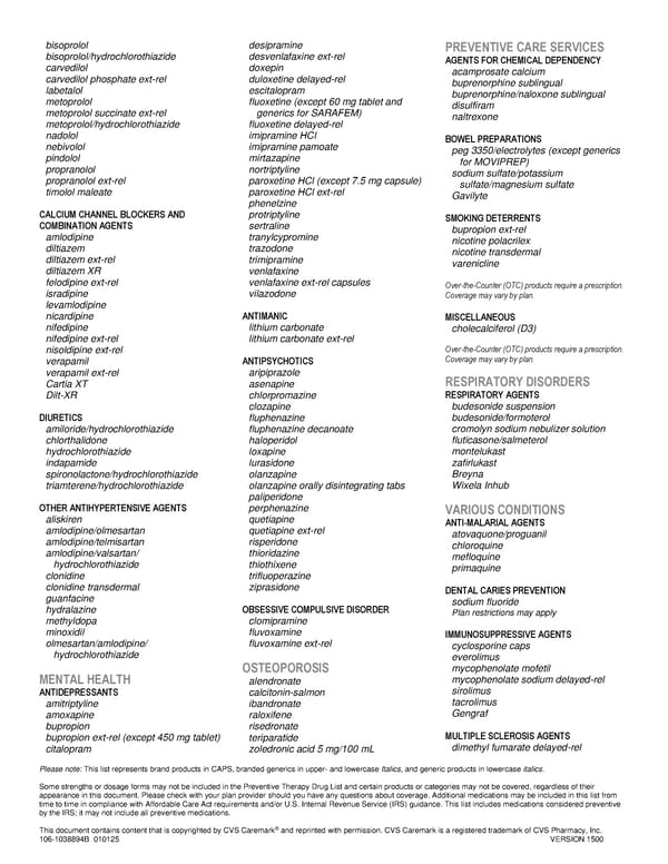Elkhart Community Schools HDHP Generic Preventive Therapy Drug List - Page 2