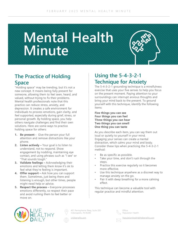 Mental Health Minute - Page 1