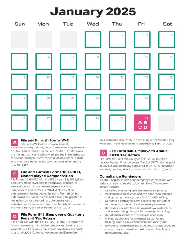 2025 HR Compliance Calendar - Page 2