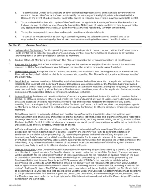 Delta Dental Contract Agreement Letter - Page 7
