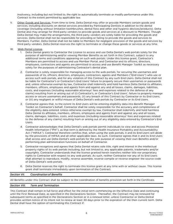 Delta Dental Contract Agreement Letter - Page 9