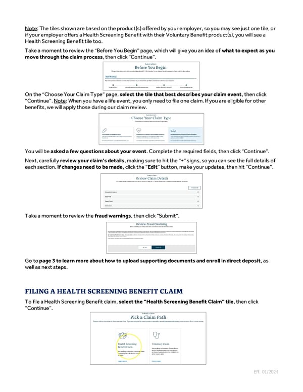 Guide to Filing Voluntary Benefits Claims on myNYLGBS.com - Page 2