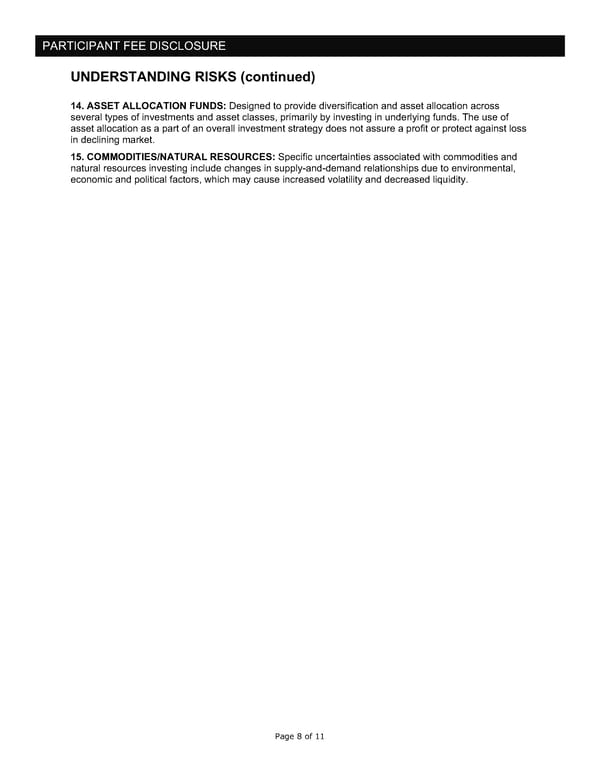 Participant Fee Disclosure - Noblesville Schools 401A Plan - Page 8