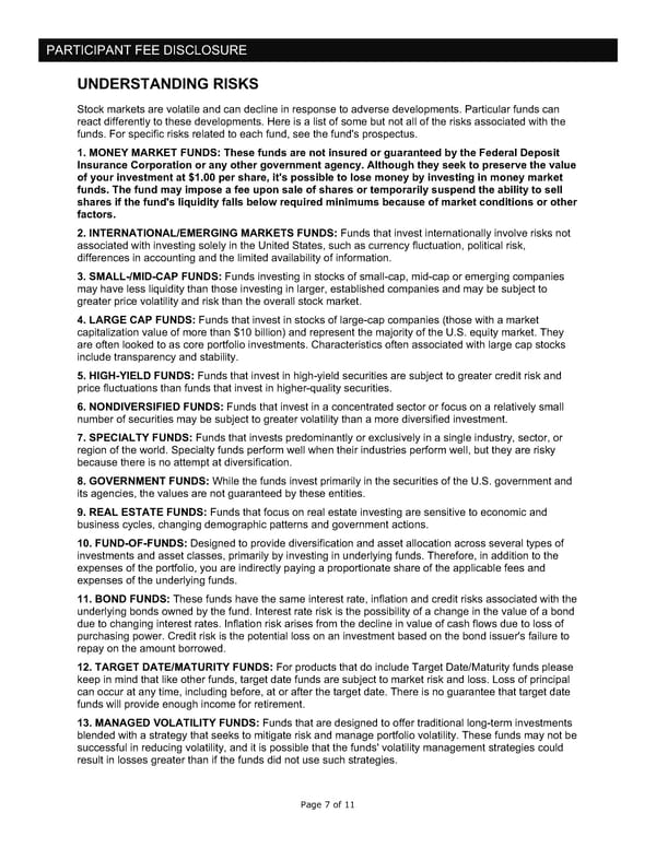 Noblesville Schools 401A Plan: Participant Fee Disclosure - Page 7