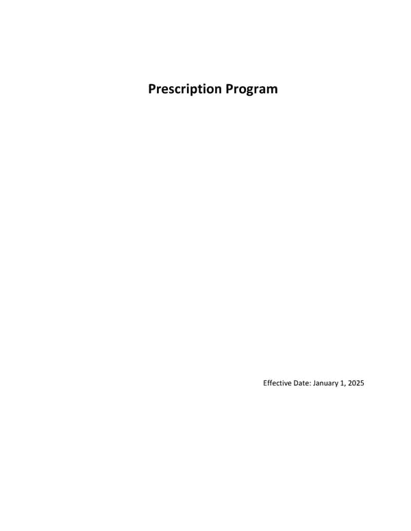 Prescription Summary Plan Description - Page 1