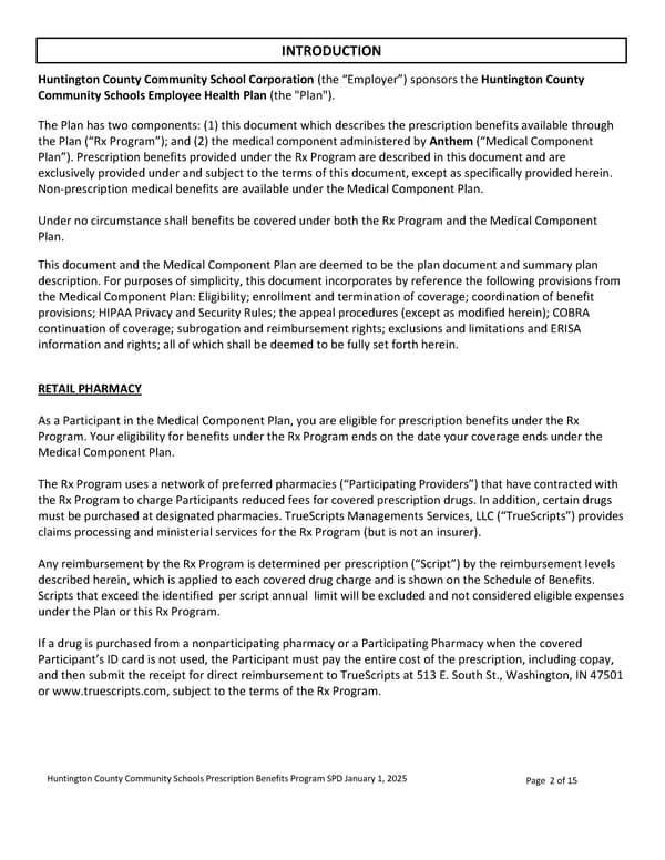 Prescription Summary Plan Description - Page 2