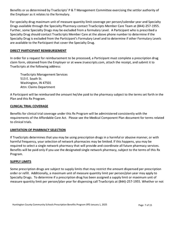 Prescription Summary Plan Description - Page 7