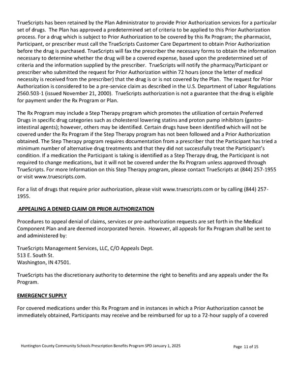 Prescription Summary Plan Description - Page 11