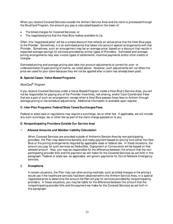 Anthem Blue Access PPO Option 23 with Rx Option T3 IN PPO Large 96R4 01 01 2025 L12026M001 L12026 English EOC CY - Page 78