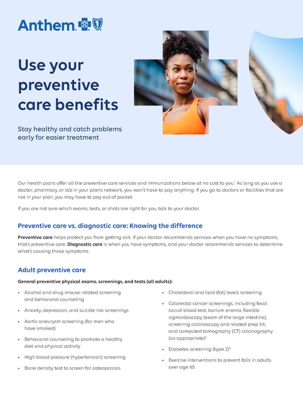 Use Your Preventive Care Benefits - Page 1