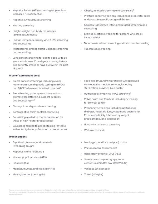 Use Your Preventive Care Benefits - Page 2