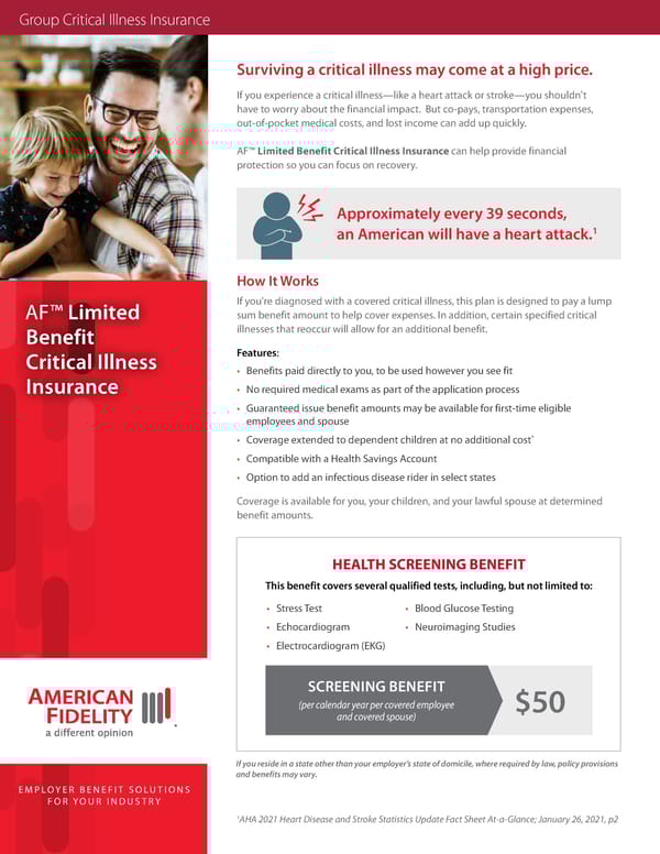 Group Critical Illness Insurance Overview - Page 1