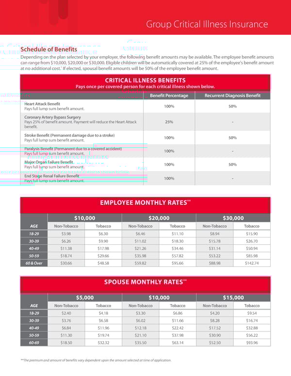 Group Critical Illness Insurance Overview - Page 2