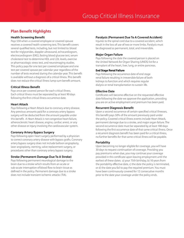 Group Critical Illness Insurance Overview - Page 3