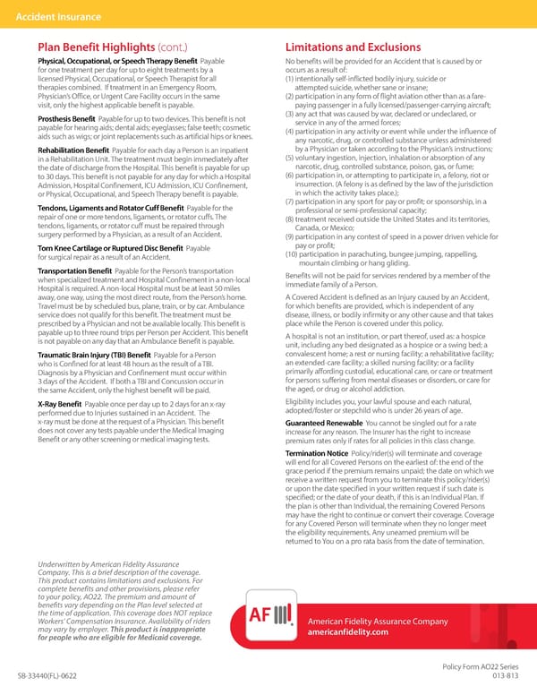 Accident Insurance Overview Level 4 - Page 4