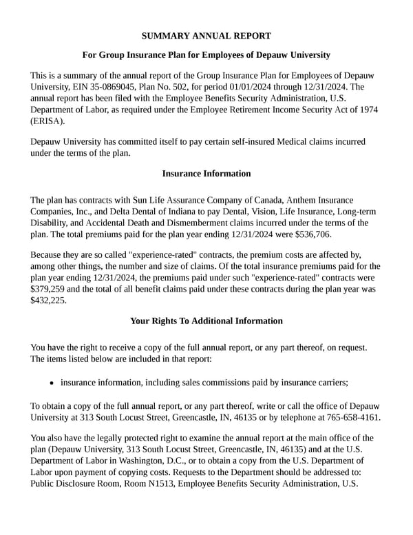 2024 Summary Annual Report - Page 1