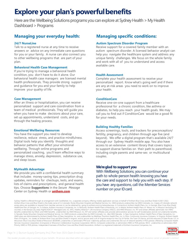 Duncan Supply Company Benefit Guide 2025 - Page 14