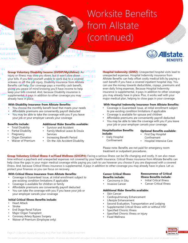 Duncan Supply Company Benefit Guide 2025 - Page 21