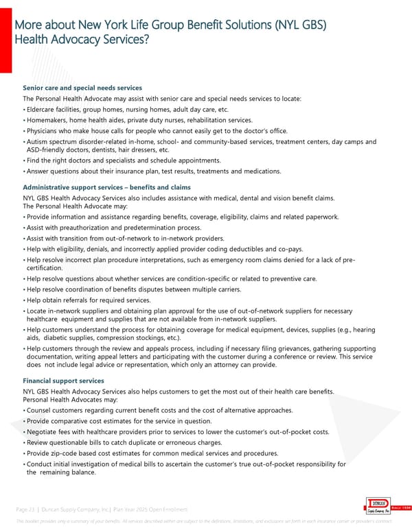 Duncan Supply Company Benefit Guide 2025 - Page 23