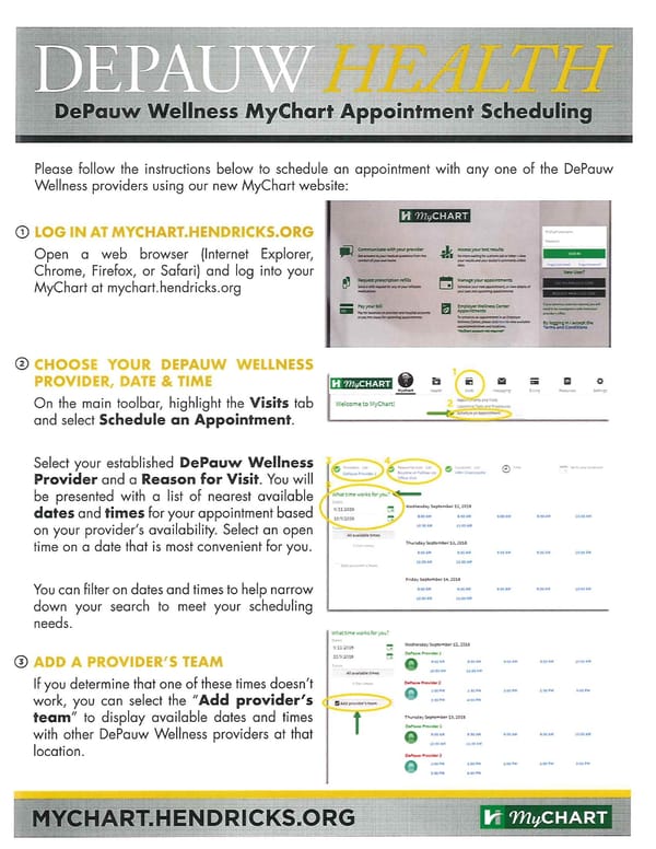 How to Schedule at Hendricks Clinic - Page 1