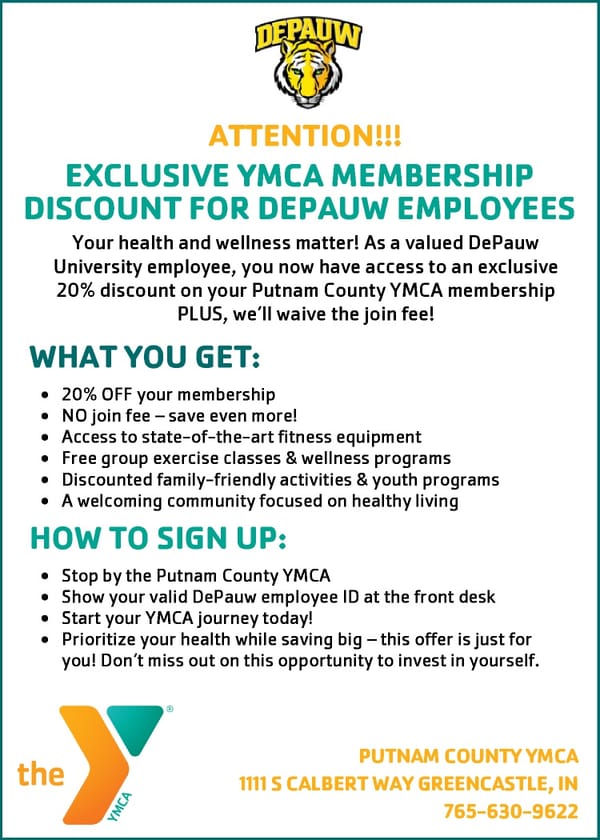 YMCA Membership - Page 1