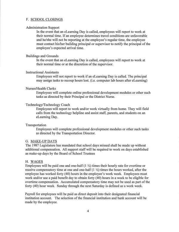 Jay School Corporation Support Staff Memorandum of Understanding - Page 4