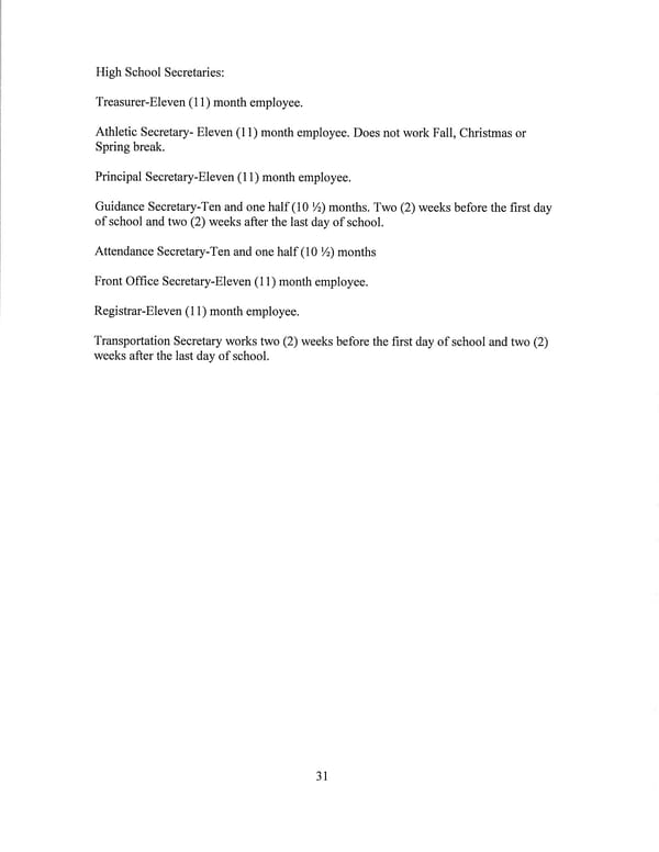 Jay School Corporation Support Staff Memorandum of Understanding - Page 31