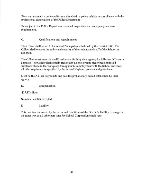 Jay School Corporation Support Staff Memorandum of Understanding - Page 41