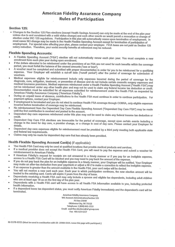 Section 125 Form - Page 2