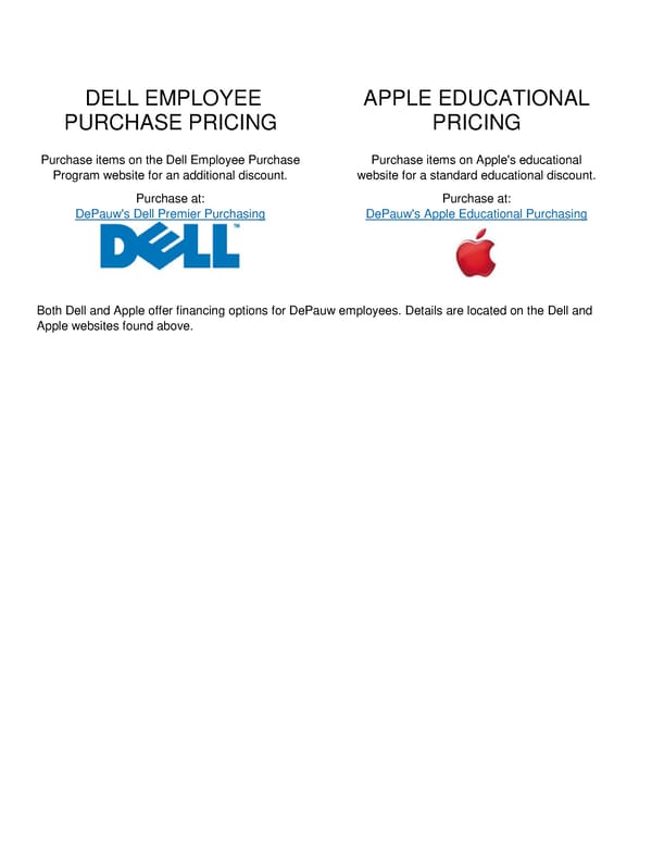 Employee and Educational Purchase Discounts for DePauw - Page 1