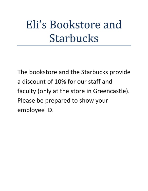 Discount Announcement for Eli’s Bookstore and Starbucks - Page 1