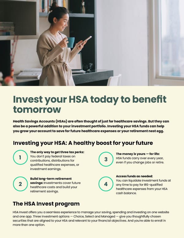 Invest Your HSA for Future Benefits - Page 1