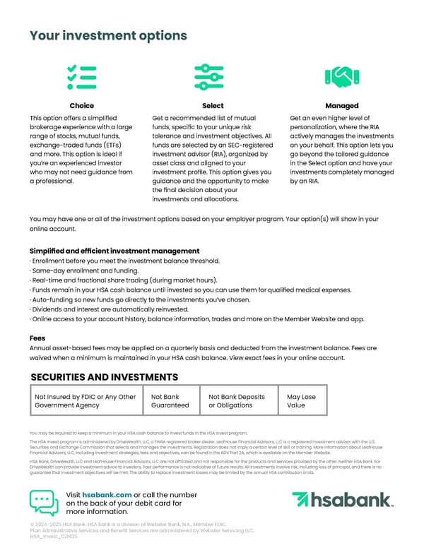 Invest Your HSA for Future Benefits - Page 2
