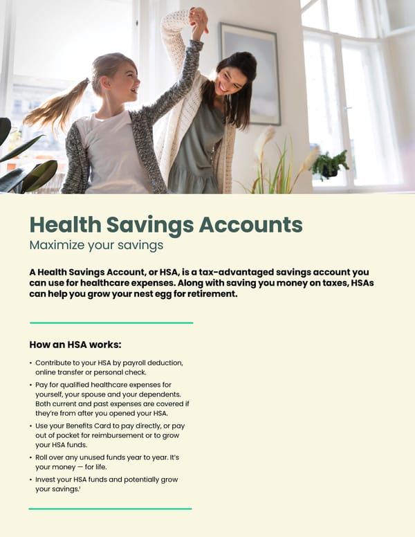 Understanding Health Savings Accounts (HSAs) - Page 1