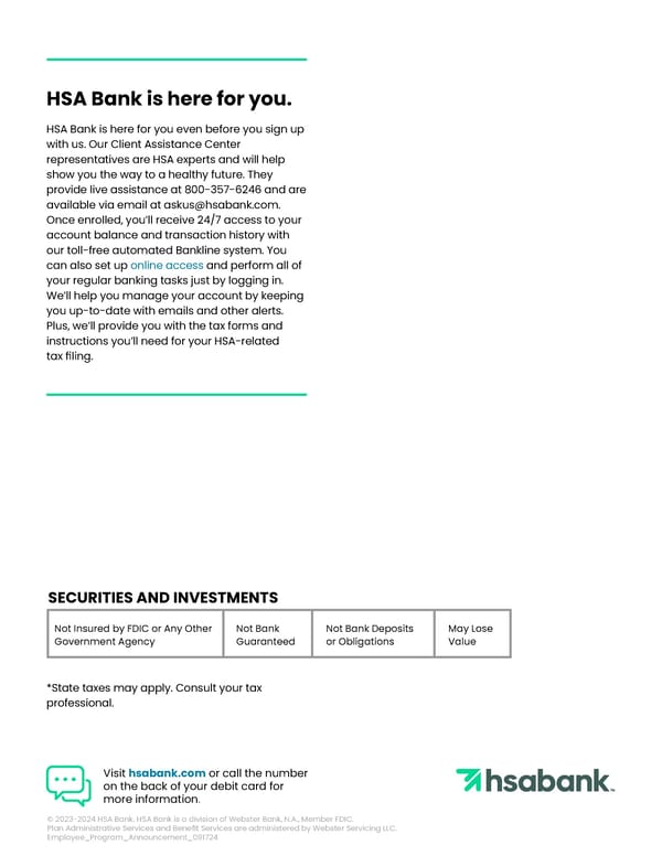 Introduction to Health Savings Accounts (HSA) with HSA Bank - Page 2