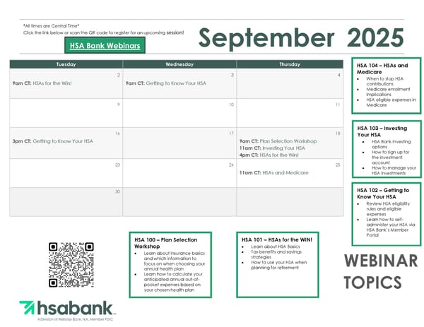 HSA Bank Webinar Schedule - August 2025 - Page 2