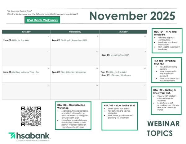 HSA Bank Webinar Schedule - August 2025 - Page 4
