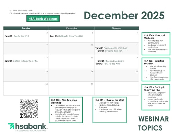 HSA Bank Webinar Schedule - August 2025 - Page 5