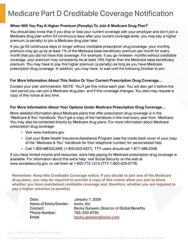 Medicare Part D Creditable Coverage Notification - Page 2