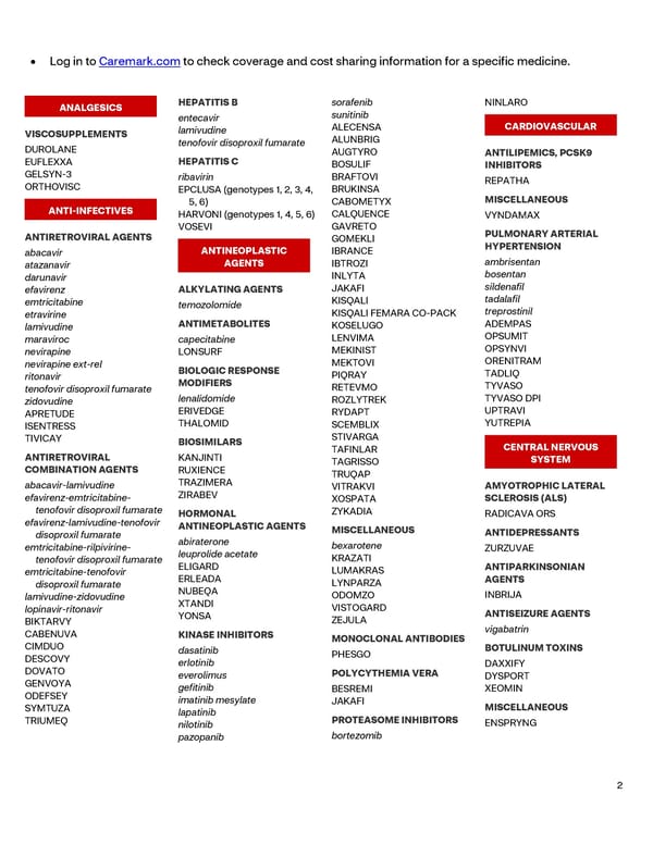 CVS Caremark Advanced Control Specialty Formulary Guide - Page 2