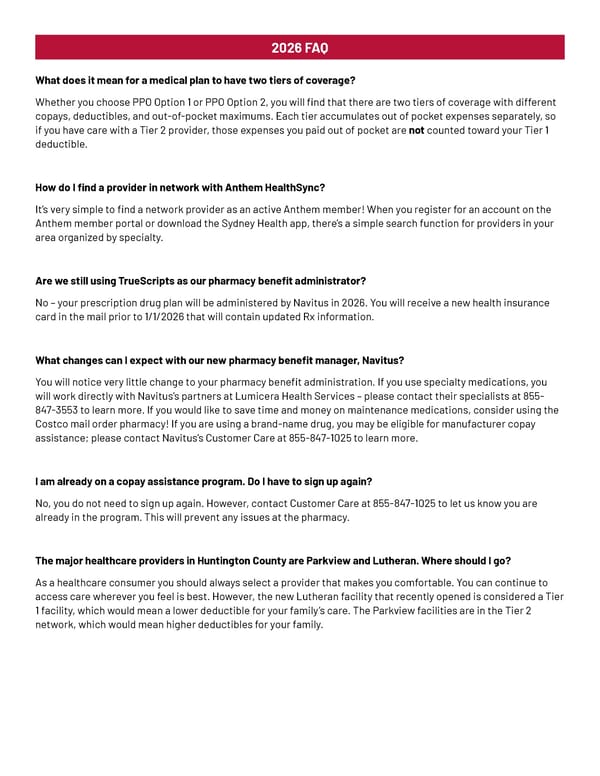 2026 Health Plan FAQ - Page 1